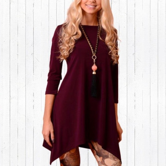 Lbisse Tops - Lbisse- Maroon tunic